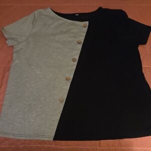 Womens Two-Tone Button Shirt
